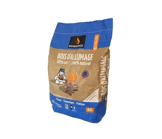 Bois d'allumage extra sec 40 litres