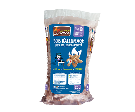 Bois d'allumage sac 20L Woodstock Bois