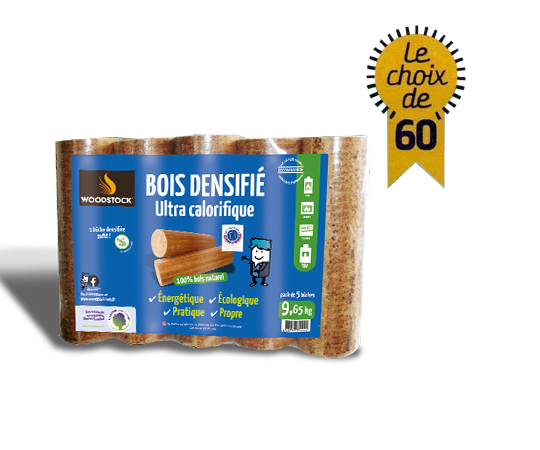 Bois de chauffage compressé - lot de 8 bûches pavés Cubix