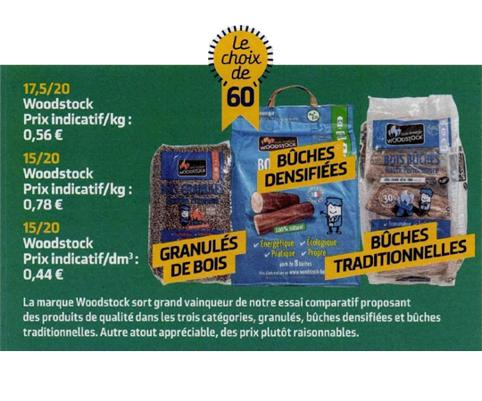 Bûches de bois densifié vendu en palette de 117 packs